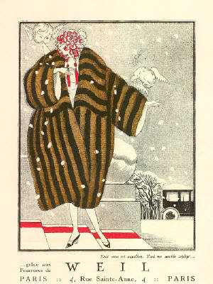 Artist: Georges Lepape, Title: Advertisment for Weil Furs of Paris