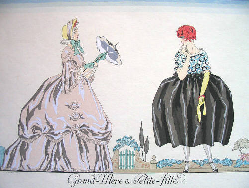 Artist: George Barbier, Title: Grand-Mere & Petite-Fille