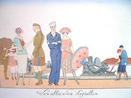 Artist: George Barbier, Title: Les Allies a Versailles