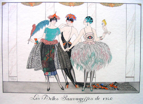 Artist: George Barbier, Title: Les Belles Sauvagesses de 1920