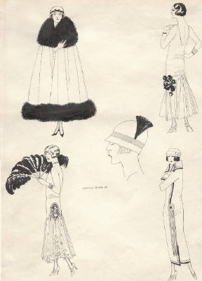 Artist: George Barbier, Title: Original Fashion Sketch 2