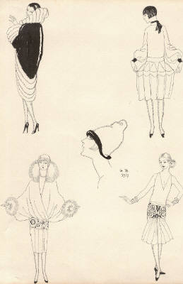 Artist: George Barbier, Title: Original Fashion Sketch 1